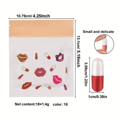 18 pcs/set Long-Lasting Velvet Matte Capsule Lipstick Set